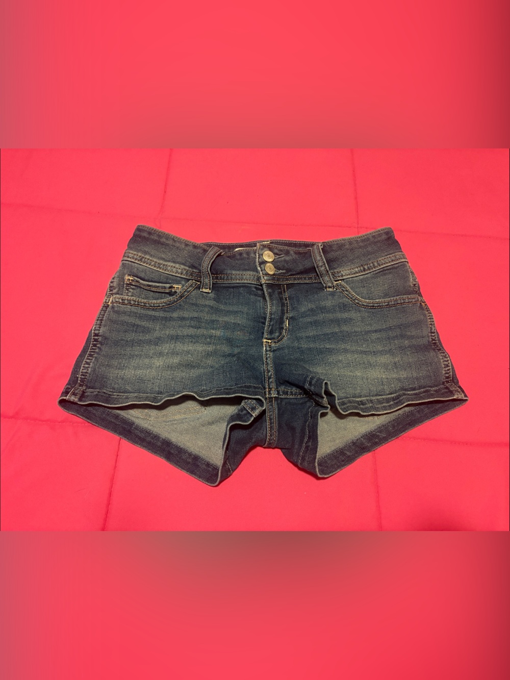 Hollister Faded Blue Low-Rise Shortie Shorts